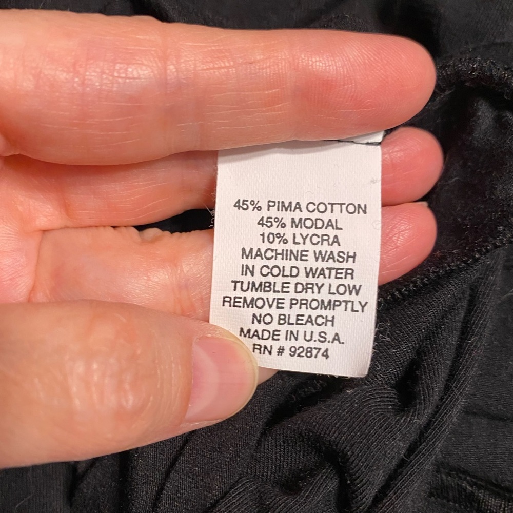 Y2K Anthro Ella Moss Blouson Sleeve Inbuilt Camisole Wrap Top USA MADE Black L - Picture 6 of 6